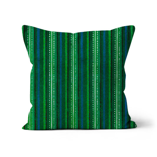 green spots and stripes cushion cover in 100% organic cotton 