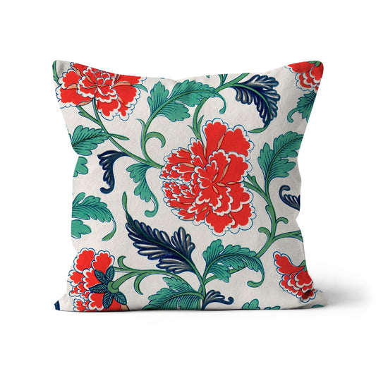 floral cushion covers, red and green chinisorie cushion cover, 45x45cm modeabode floral cushion cover.