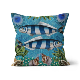 Stripy Fish Organic Cotton Cushion Cover