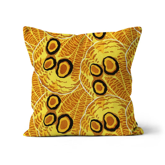 Yellow Nouveau Organic Cotton Cushion Cover