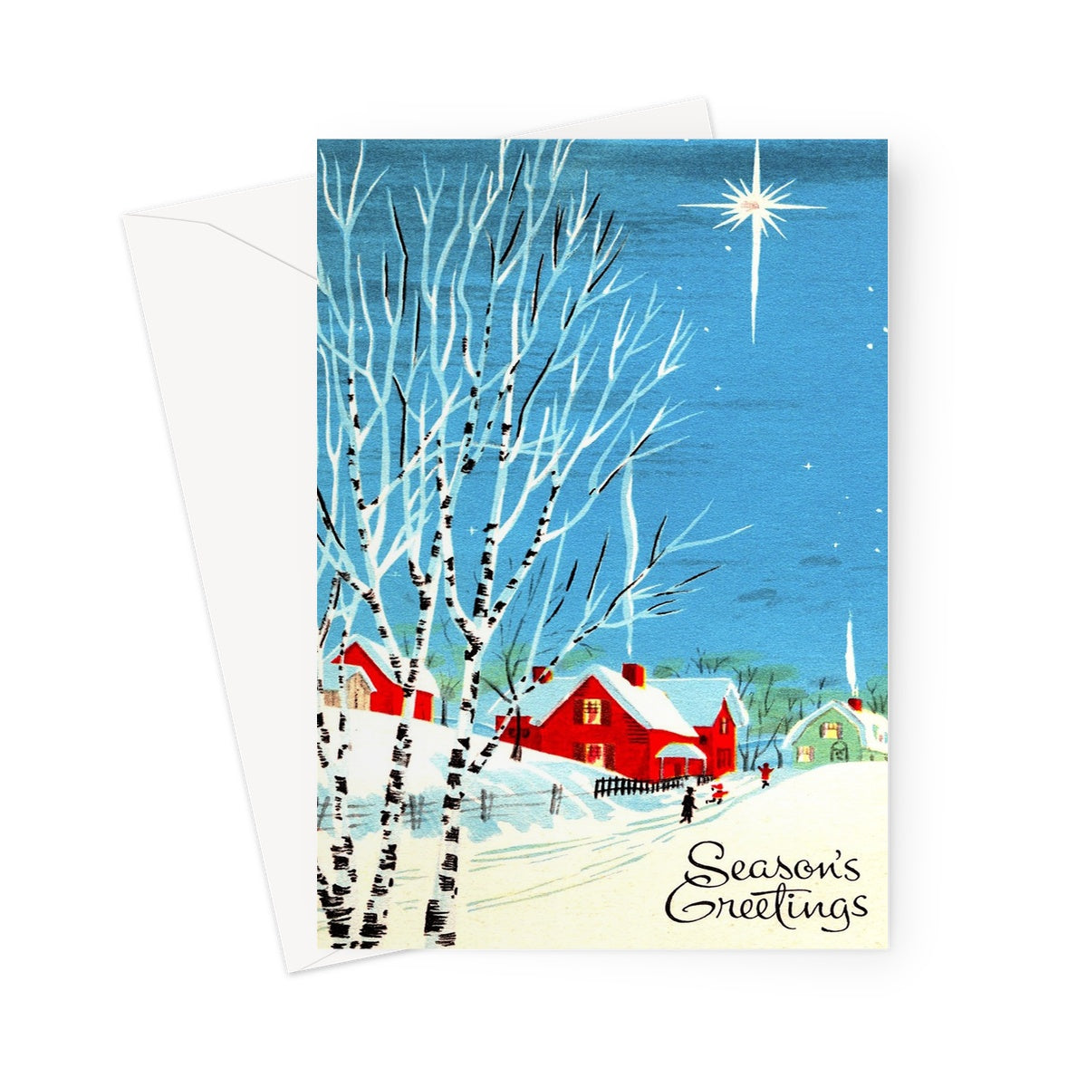snowy cottage Christmas card