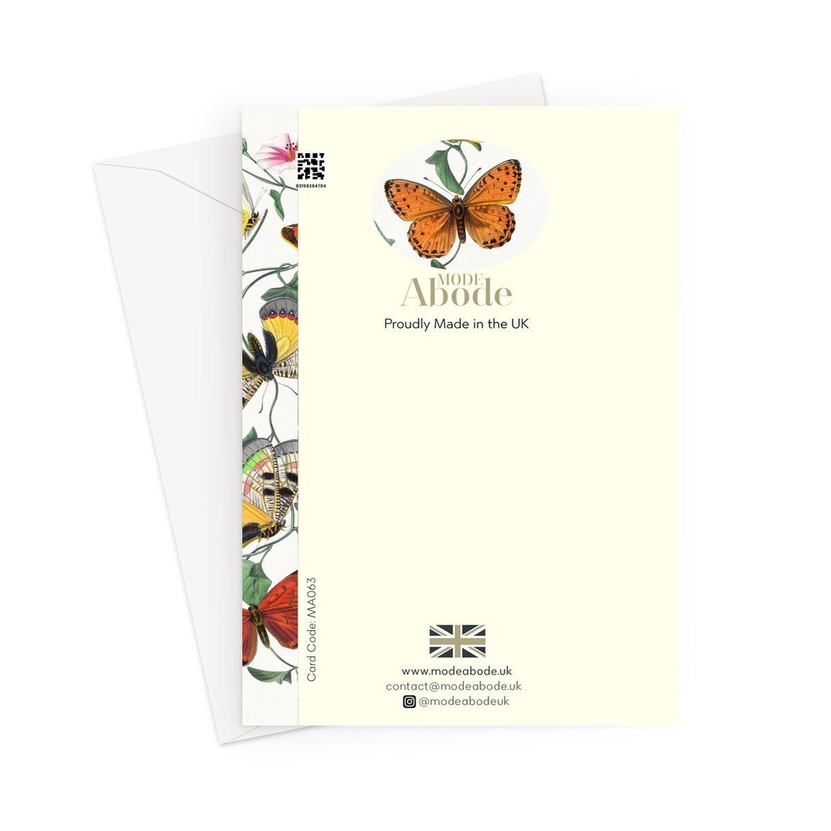 vintage butterflies greetings card