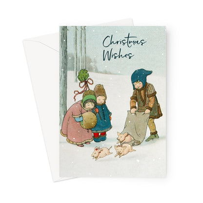vintage Christmas card, snowy Christmas card, Christmas wishes card, snow Christmas card, xmas cards, sustainable Christmas cards.  