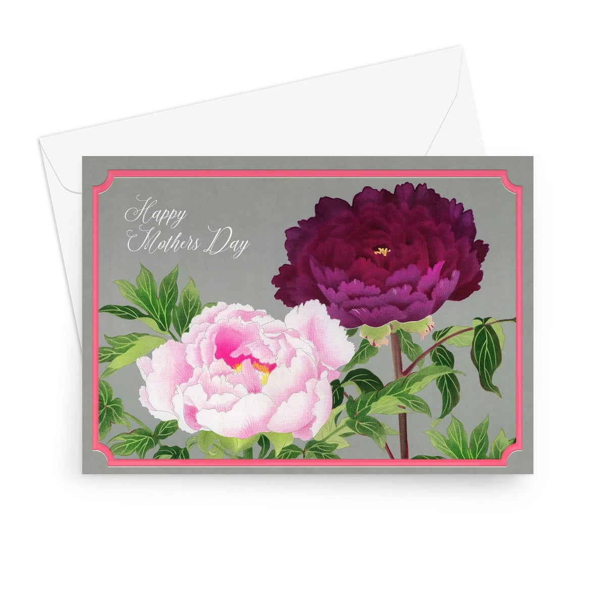 Japanese mothers day card, Japanese floral mothers day card, flower card, floral mothers day card.
