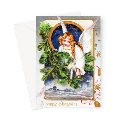 angel Christmas card, vintage angel Christmas card, vintage Christmas card, angel card, happy Christmas card. 