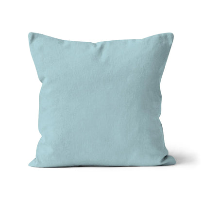 light blue, sustainably made cushion cover, pale blue pillow case, organic cotton light blue cushion cover, square blue cushion cover, luxury blue cushion.