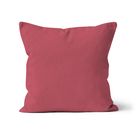 brick pink coloured cushion cover, light pink cushion cover, orangey-pink cushion cover, earthy pink cushion cover.