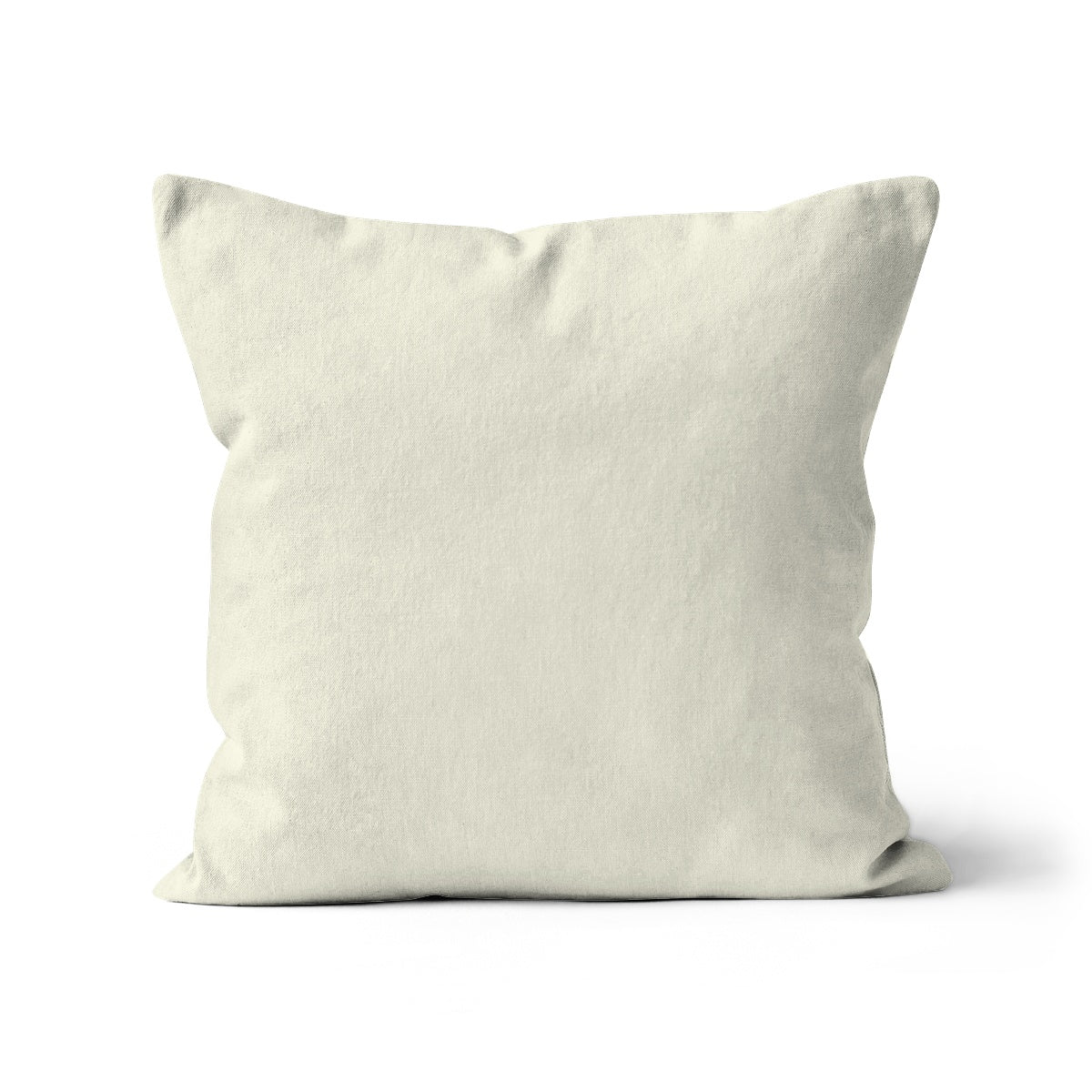 Off-white cotton cushion cover. Cream square scatter cushion cover. Made with organic cotton in the UK. Our sustainable homeware Plain cushion covers are printed with Eco-friendly water-based inks. Removable and machine-washable cushion covers made in the UK using eco-friendly inks.