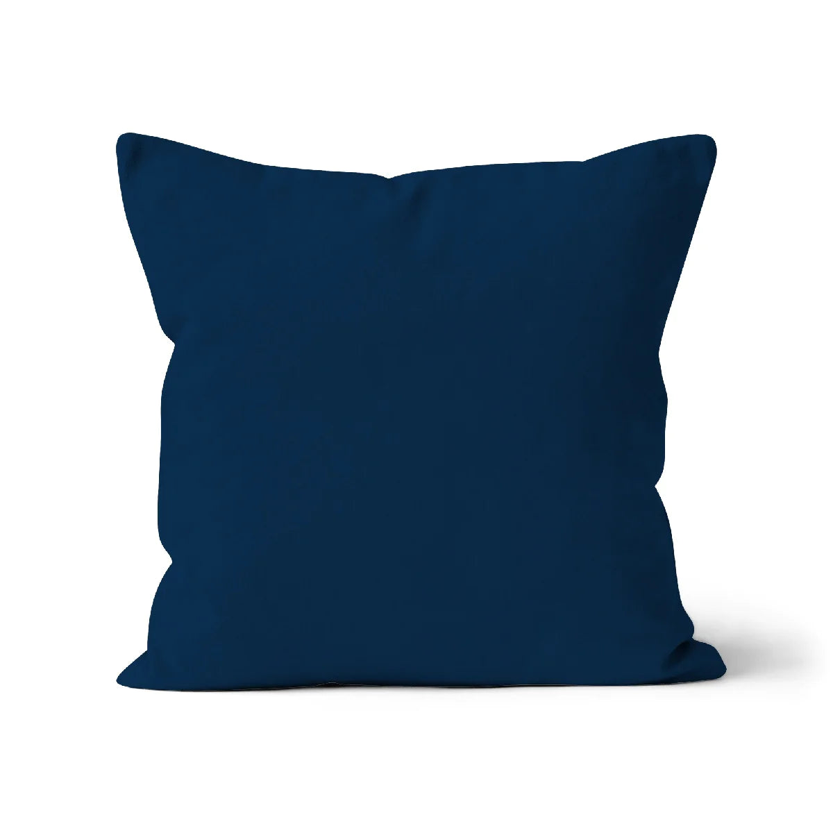 Dark blue cotton cushion cover. Navy blue cushion cover. Dark blue pillow cover. Organic cotton. Square cushion cover. Unfilled cushion. Organic cotton cushion. Made in the UK. British-Made. Sustainable homeware. Plain cushion covers. Eco-friendly cushion. High-quality cushion covers. Machine washable cushion covers. Plain colour cushion covers.