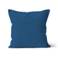 Dark blue cotton cushion cover. Blue cushion cover. Dark pillow cover. Organic cotton. Square cushion cover. Unfilled cushion. Organic cotton cushion. Made in the UK. British-Made. Sustainable homeware. Plain cushion covers. Eco-friendly cushion. High-quality cushion covers. Machine washable cushion covers. Plain colour cushion covers.