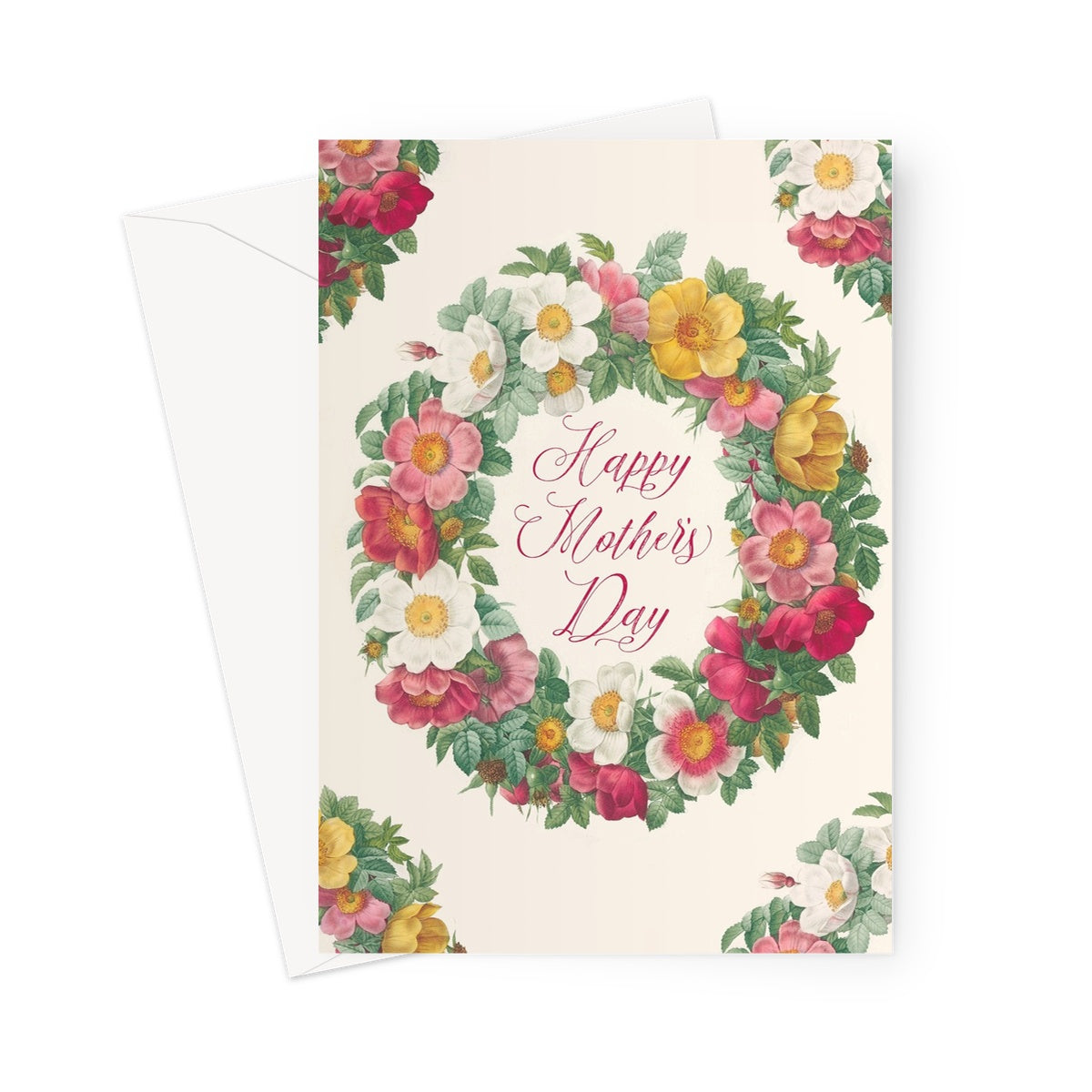 Mother's Day card, 5x7" mothers day card, flowers mothers day acrd, floral pattern mothers day card, Modeabode happy mothers day card.