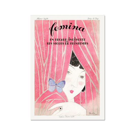 vintage pink femina poster1928 