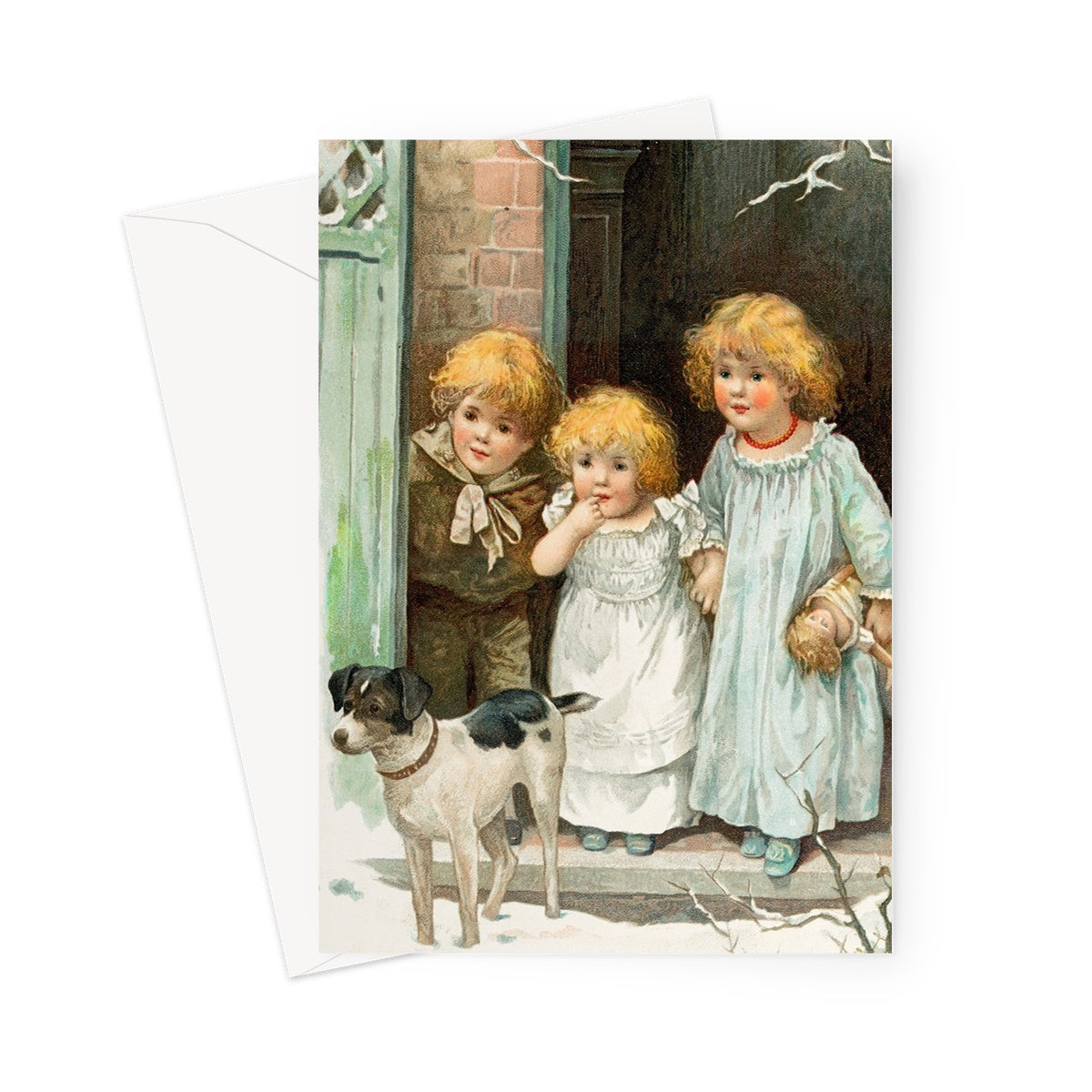 vintage Christmas card, children vintage Christmas card, nostalgic Christmas card, retro Christmas card