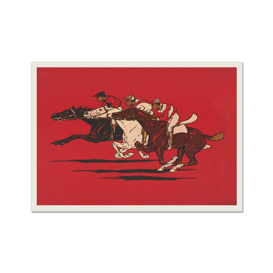vintage horse racing print, red vintage horse racing prints.