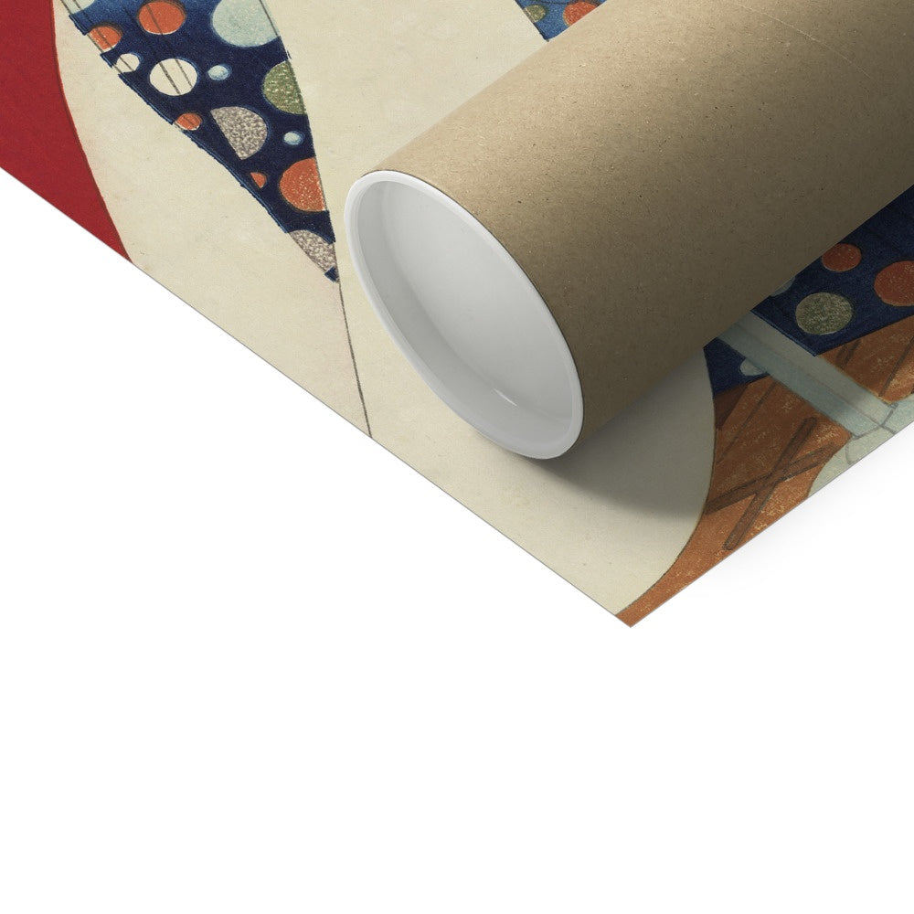 Poster edge and  end of cardboard tube packaging